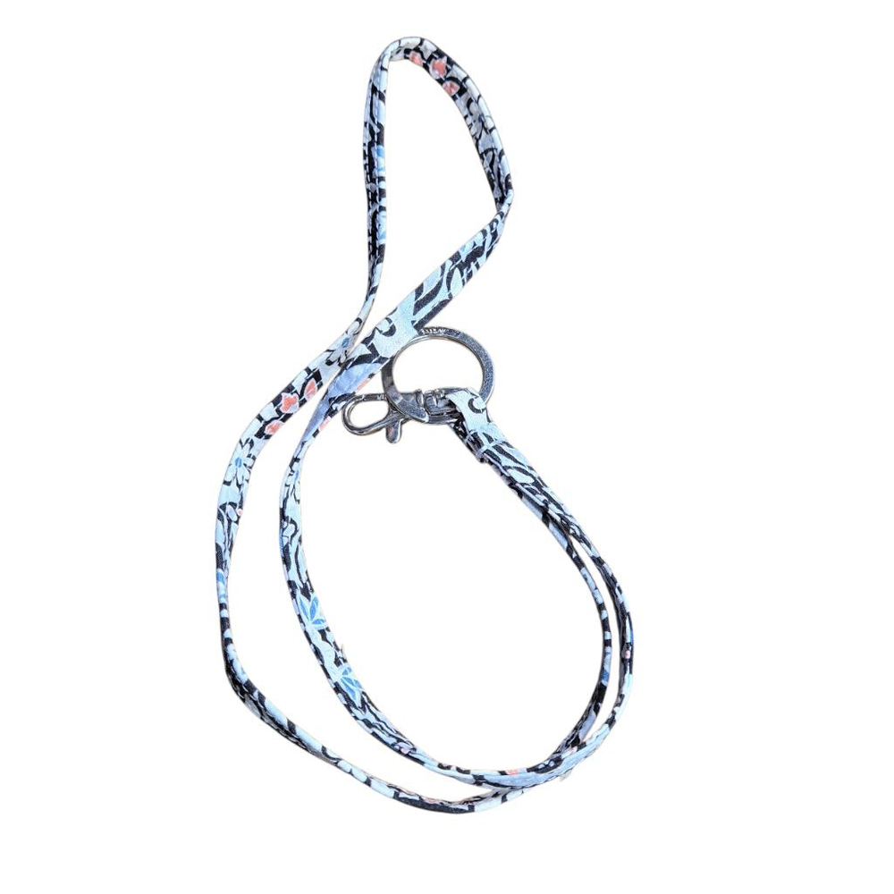 Vera Bradley Lanyard Lisbon Medallion Blue White Floral Keychain NWOT
